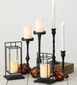 Candle Holders-Kirkland's Home Matte Iron Taper Candle Holders, Set Of 2 Black