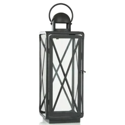 Lanterns-Kirkland's Home Matte Lattice Lanterns, Set Of 2 Black