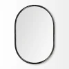 Decorative Mirrors-Kirkland's Home Matte Metal Frame Oval Wall Mirror Black