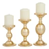 Candle Holders-Kirkland's Home Matte Metal 3-Pc. Pillar Candle Holder Set Gold