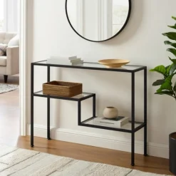 Console Tables-Kirkland's Home Matte Multi Level Console Table Black