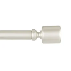 Curtain Rods & Hardware-Kirkland's Home Matte Nickel Rhys Cylinder Curtain Rod, 72 In.