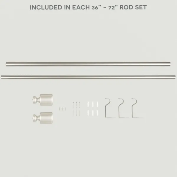 Curtain Rods & Hardware-Kirkland's Home Matte Nickel Rhys Cylinder Curtain Rod, 72 In.