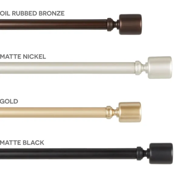 Curtain Rods & Hardware-Kirkland's Home Matte Nickel Rhys Cylinder Curtain Rod, 72 In.