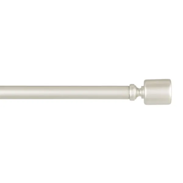 Curtain Rods & Hardware-Kirkland's Home Matte Nickel Rhys Cylinder Curtain Rod, 120 In.