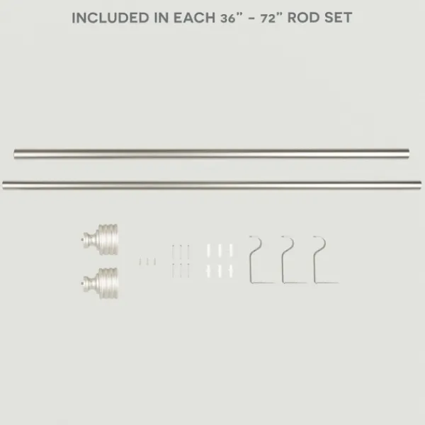 Curtain Rods & Hardware-Kirkland's Home Matte Nickel Stacked Cylinder Curtain Rod, 72 In.
