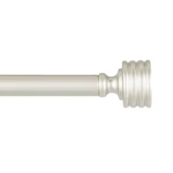 Curtain Rods & Hardware-Kirkland's Home Matte Nickel Stacked Cylinder Curtain Rod, 120 In.