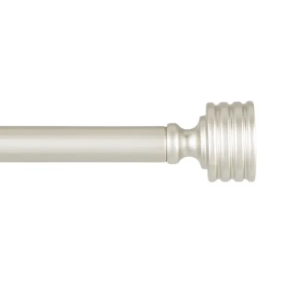 Curtain Rods & Hardware-Kirkland's Home Matte Nickel Stacked Cylinder Curtain Rod, 120 In.