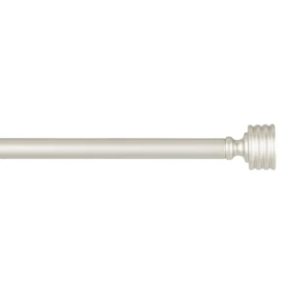 Curtain Rods & Hardware-Kirkland's Home Matte Nickel Stacked Cylinder Curtain Rod, 120 In.