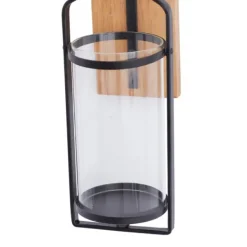 Sconces-Kirkland's Home Matte Poplar Wood Sconce Black