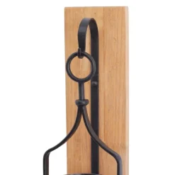Sconces-Kirkland's Home Matte Poplar Wood Sconce Black