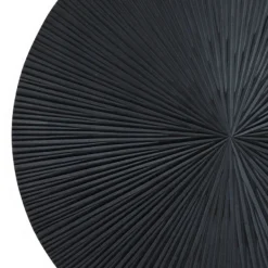 Wall Plaques-Kirkland's Home Matte Ribbed Sunburst Wall Plates, Set Of 3 Black
