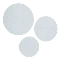 Wall Plaques-Kirkland's Home Matte Ribbed Sunburst Wall Plates, Set Of 3 White