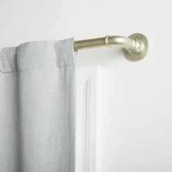 Curtain Rods & Hardware-Kirkland's Home Matte Silver Hyde Wrap Around Curtain Rod, 120 In.
