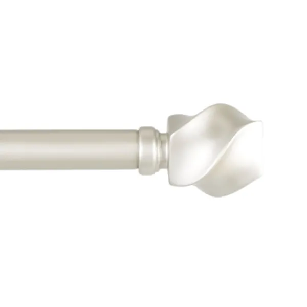 Curtain Rods & Hardware-Kirkland's Home Matte Silver Modern Twist Curtain Rod, 120 In.