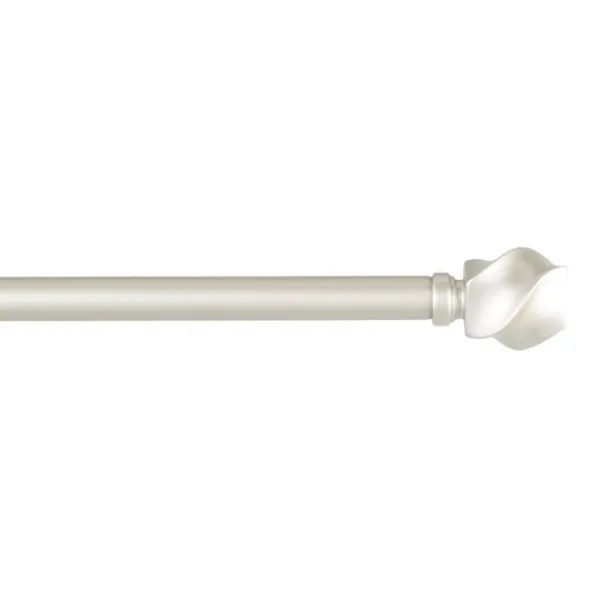 Curtain Rods & Hardware-Kirkland's Home Matte Silver Modern Twist Curtain Rod, 120 In.