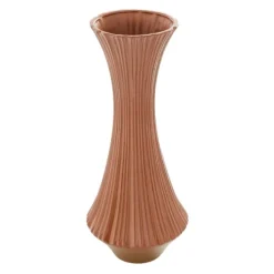 Vases-Kirkland's Home Matte Terracotta Fluted Ceramic Vase, 20 In. Red/Orange