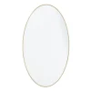 Decorative Mirrors-Kirkland's Home Matte Thin Wood Frame Oval Wall Mirror Gold
