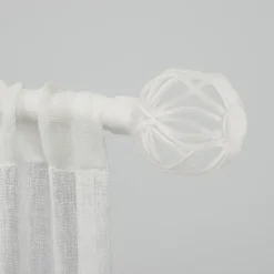 Curtain Rods & Hardware-Kirkland's Home Matte White Open Sphere Curtain Rod, 72 In.
