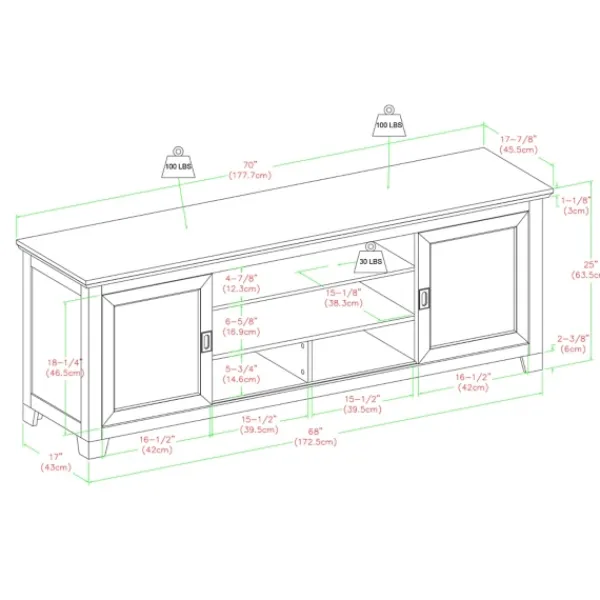 Tv Stands & Media Consoles-Kirkland's Home Matte Wood Sliding Doors Media Console Black