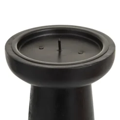Candle Holders-Kirkland's Home Matte Wood T-Shape Candle Holders, Set Of 3 Black
