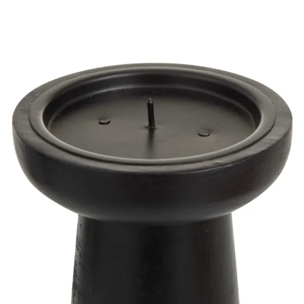Candle Holders-Kirkland's Home Matte Wood T-Shape Candle Holders, Set Of 3 Black