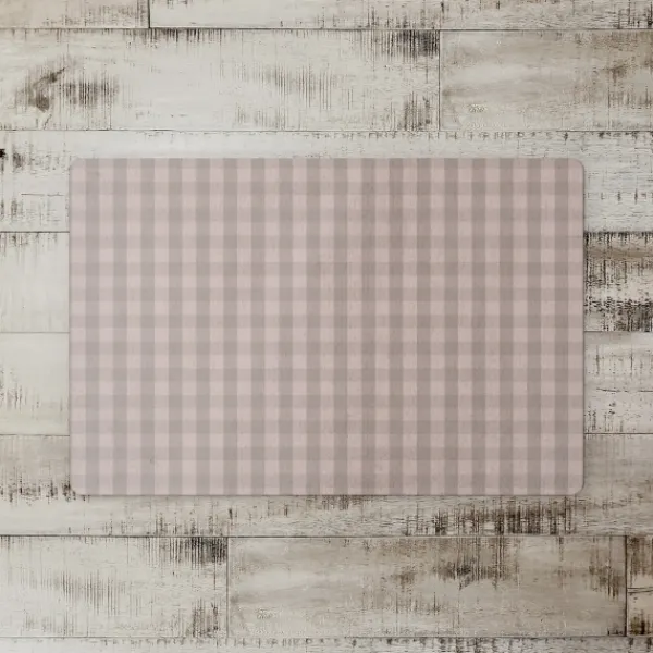 Kitchen & Floor Mats-Kirkland's Home Mauve And Gray Plaid Kitchen Mat Pink/Gray