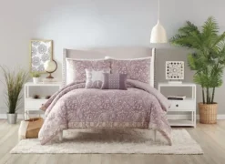 Comforters-Kirkland's Home Mauve Scorro 5-Pc. King Comforter Set Purple