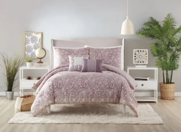 Comforters-Kirkland's Home Mauve Scorro 5-Pc. King Comforter Set Purple