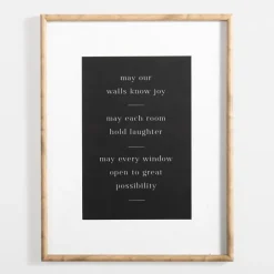 Wall Quotes & Signs-Kirkland's Home May Our Walls Know Joy Framed Wall Plaque White/Black