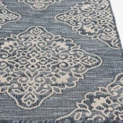 Outdoor Rugs-Kirkland's Home Medallion Devora Indoor/Outdoor Area Rug, 7X9 Gray