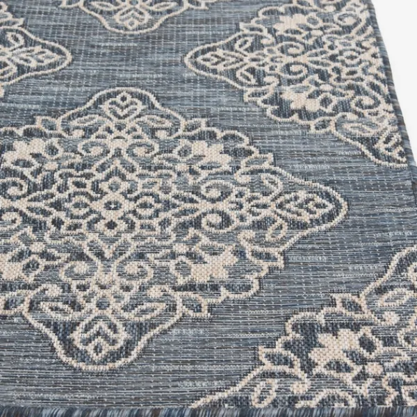 Outdoor Rugs-Kirkland's Home Medallion Devora Indoor/Outdoor Area Rug, 7X9 Gray
