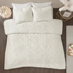 Comforters-Kirkland's Home Medallion Full/Queen 3-Pc. Comforter Set White