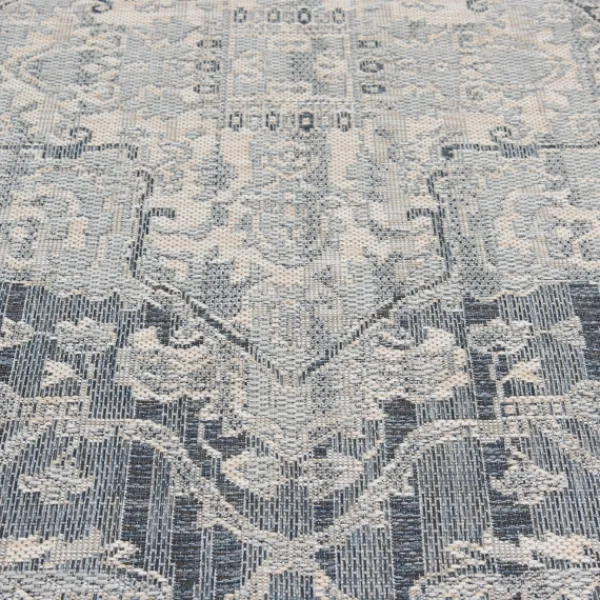 Outdoor Rugs-Kirkland's Home Medallion Lava Indoor/Outdoor Area Rug, 7X9 Blue