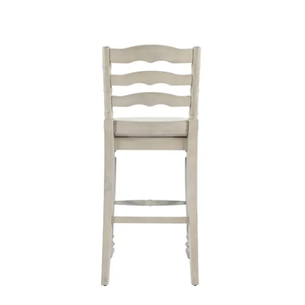 Bar Stools & Counter Height Stools-Kirkland's Home Melvin Distressed Wash Bar Stool White
