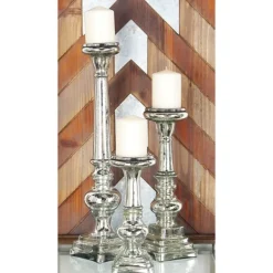 Candle Holders-Kirkland's Home Mercury Glass Candle Holders, Set Of 3 Silver