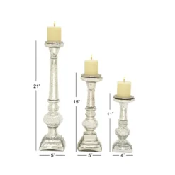 Candle Holders-Kirkland's Home Mercury Glass Candle Holders, Set Of 3 Silver