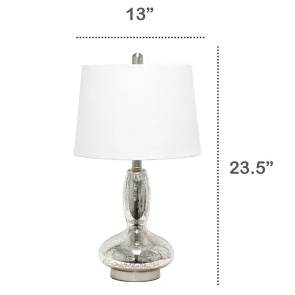Table Lamps-Kirkland's Home Mercury Glass Curvy Table Lamp White