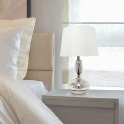 Table Lamps-Kirkland's Home Mercury Glass Curvy Table Lamp White