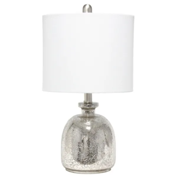 Table Lamps-Kirkland's Home Mercury Hammered Glass Shade Table Lamp White