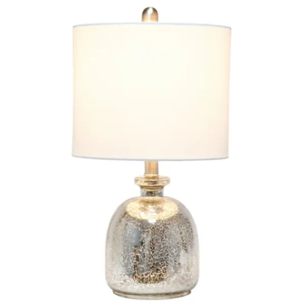 Table Lamps-Kirkland's Home Mercury Hammered Glass Shade Table Lamp White