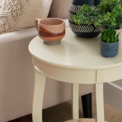Accent & End Tables-Kirkland's Home Merryweather Off White Accent Table Ivory