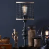 Table Lamps-Kirkland's Home Metal And Burlap Edison Lamp Brown