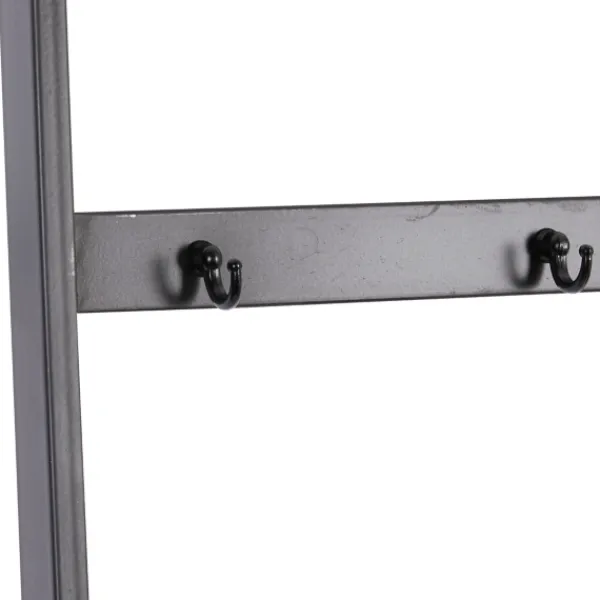 Decorative Accents-Kirkland's Home Metal And Fir Wood Leaning Ladder With Hooks Black/Brown