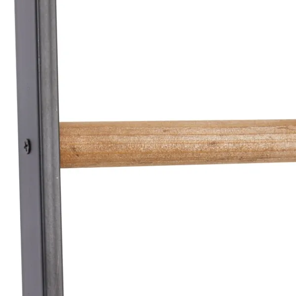 Decorative Accents-Kirkland's Home Metal And Fir Wood Leaning Ladder With Hooks Black/Brown