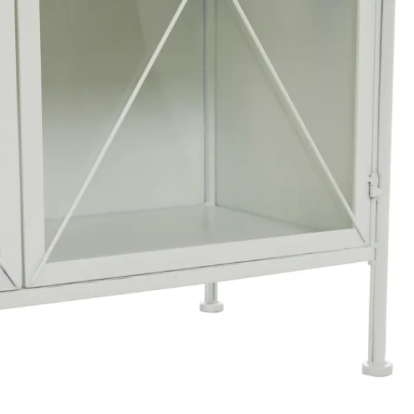 Cabinets & Sideboards-Kirkland's Home Metal And Glass X-Door Cabinet White