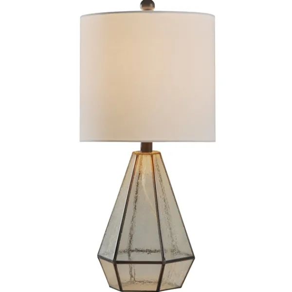 Table Lamps-Kirkland's Home Metal And Seeded Glass Cage Table Lamp White