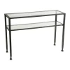 Console Tables-Kirkland's Home Metal And Tempered Glass Console Table Black