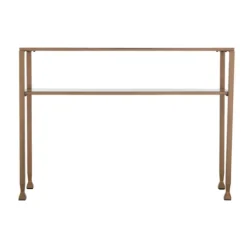Console Tables-Kirkland's Home Metal And Tempered Glass Console Table Gold