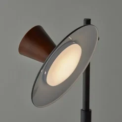 Table Lamps-Kirkland's Home Metal And Walnut Wood Table Lamp Black